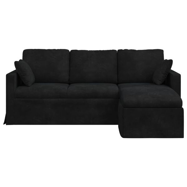 vidaXL Sofa Juoda 198 x 134 x 80 cm Aksomas