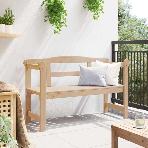 vidaXL Lauko suolas Natūrali 119 x 44 x 76 cm Kietas pu&scaron;ų medis