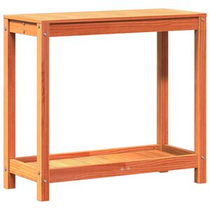 vidaXL Sodinimo stalas su lentyna, va&scaron;ko rudas, 82,5x35x75cm, pu&scaron;is