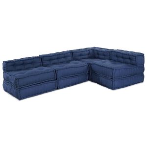 vidaXL Modulinė sofa Audinys Indigo 210 x 140 x 56 cm