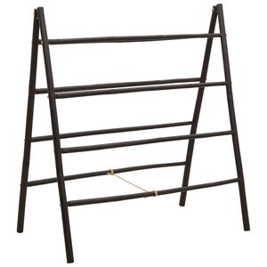 vidaXL Dvipusis antklodžių kopėčių Juoda 90 x 50 x 100 cm Bambukas