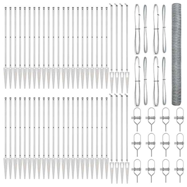 vidaXL Tvorelės stulpas Sidabro 100 x 1,6 m (36 mm tinklelis) Plienas