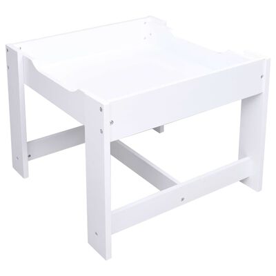 vidaXL Vaikiškas stalas su 2 kėdėmis, baltos spalvos, MDF