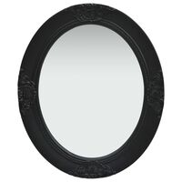 vidaXL Sieninis veidrodis, juodos spalvos, 50x60cm, barokinio stiliaus
