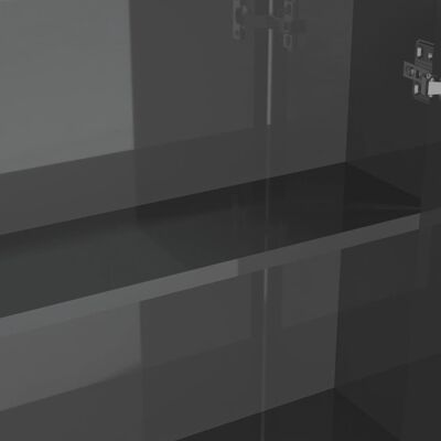 vidaXL Veidrodinė vonios spintelė, pilka, 60x15x75cm, MDF, blizgi