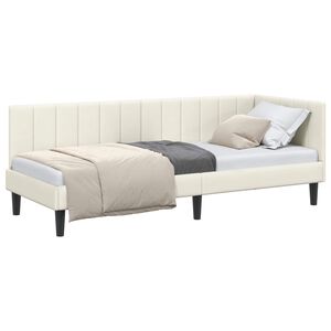 vidaXL Kampinė lovos konstrukcija Kreminė 80 x 200 cm Aksomas