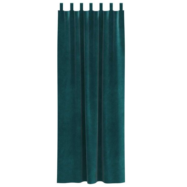 vidaXL Užtemdymo užuolaidos 2 pcs Tamsiai žalia 140 x 225 cm Aksomas