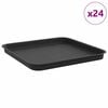 vidaXL Kvadratinis gėlių padėklas 24 pcs Juoda 32 x 32 x 2,5 cm