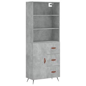vidaXL Komoda, betono pilkos spalvos, 69,5x34x180cm, apdirbta mediena