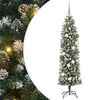 vidaXL Dirbtinis lieknas Kalėdų medis Žalia ir balta 180 cm