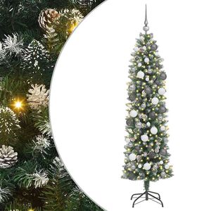 vidaXL Dirbtinis lieknas Kalėdų medis Žalia ir balta 180 cm