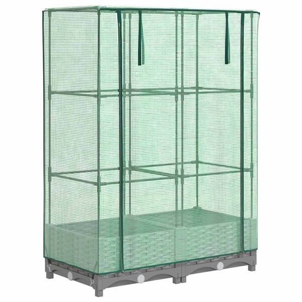 vidaXL Pakelta lysvė su &scaron;iltnamio dangčiu, 80x40x123cm