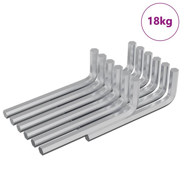 vidaXL Hex raktas 1800 pcs Sidabro 32 x 86 mm Plienas