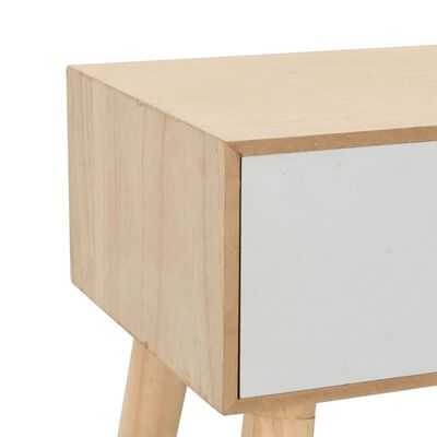 vidaXL Naktinis staliukas su stalčiumi, 44x30x58,5cm, pušies med. mas.