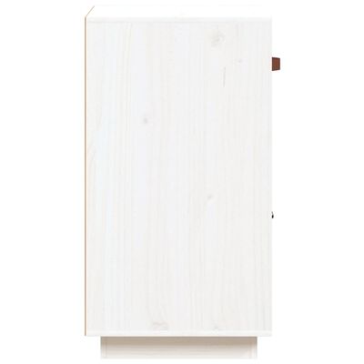 vidaXL Šoninė spintelė, balta, 34x40x75cm, pušies medienos masyvas