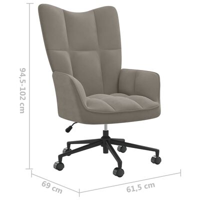vidaXL Poilsio kėdė, šviesiai pilkos spalvos, aksomas
