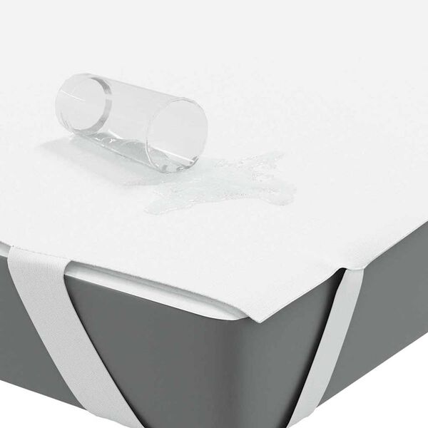 vidaXL Čiužinio apsauga, balta, 100x220 cm, atsparus vandeniui