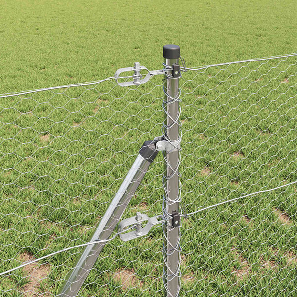 vidaXL Tvorelės stulpas Sidabro 10 x 0,6 m (25 mm tinklelis) Plienas