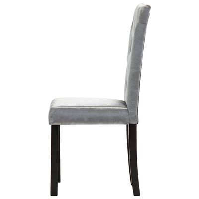 vidaXL Valgomojo kėdės, 2 vnt., sidabro spalvos, aksomas