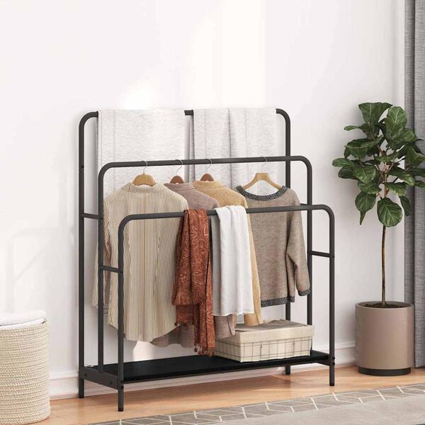 vidaXL Drabužių stalčius su lentyna Juodas ąžuolas 90 x 30 x 100,5 cm