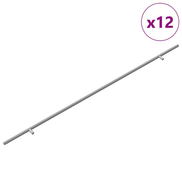 vidaXL Spintelės rankena 12 pcs Sidabro 900 mm Nerūdijantis Plienas