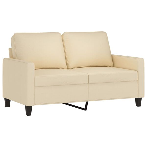 vidaXL Dvivietė sofa, kreminės spalvos, 120cm, audinys