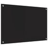 vidaXL Virtuvės užpakalinė plok&scaron;tė Juoda 90 x 60 cm grūdintas stiklas