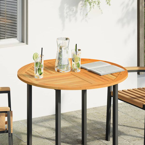 vidaXL Stalvir&scaron;is, skersmuo 90x2,2cm, akacijos masyvas, apskritas