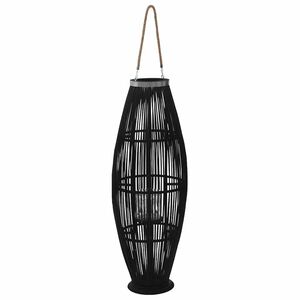 vidaXL Pakabinamas žibintas žvakei, juodas, 95cm, bambukas