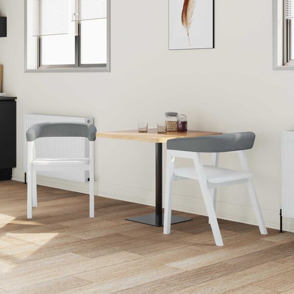 vidaXL Valgomojo kėdės 2 pcs Balta 54 x 57 x 73 cm Kietas gumos medis