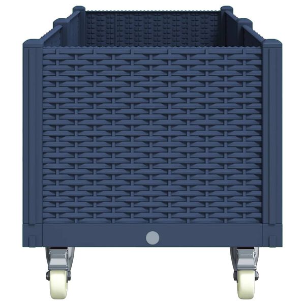 vidaXL Sodo lovelis su ratukais, melsvai pilkos spalvos, 160x50x54cm, PP