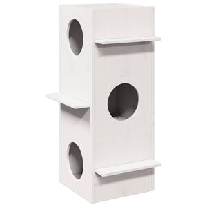 vidaXL Cat House White 43x43x90 cm Pu&scaron;ies masyvo