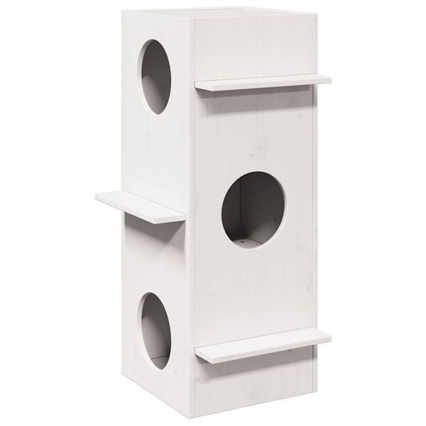 vidaXL Cat House White 43x43x90 cm Pu&scaron;ies masyvo