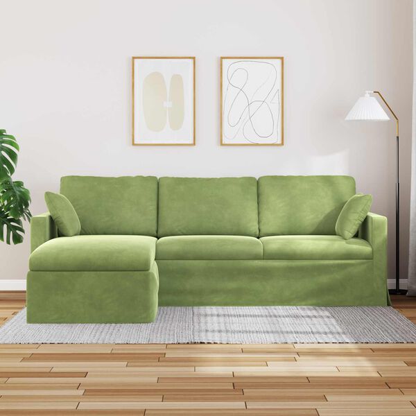 vidaXL Sofa &Scaron;viesiai žalia 198 x 134 x 80 cm Aksomas