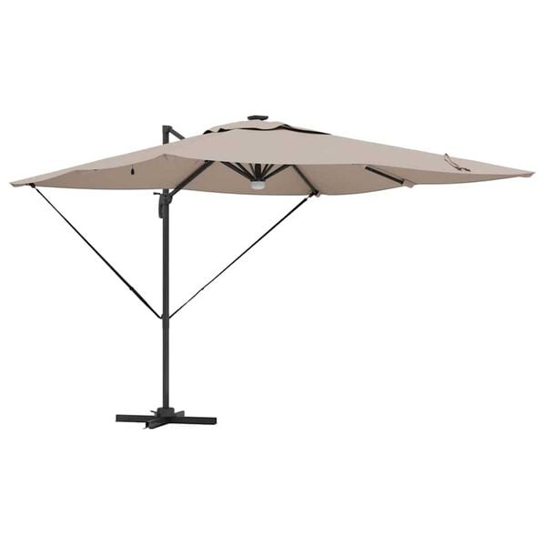 vidaXL Roma Parasol Taupe 286 x 285 x 270 cm Aliuminis ir poliesteris