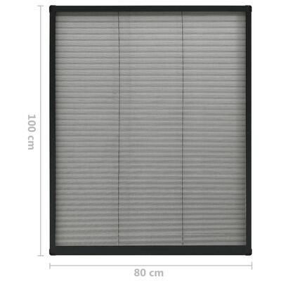 vidaXL Tinklelis nuo vabzdžių langams, antracito, 80x100cm, aliuminis