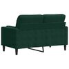 vidaXL Dvivietė sofa su pagalvėlėmis, tamsiai žalia, 120cm, aksomas