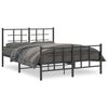 vidaXL Lovos rėmas su galvūgaliu/kojūgaliu, juodas, 140x190cm, metalas