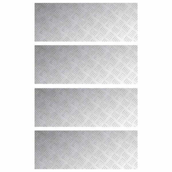 vidaXL Laiptų danga Stačiakampio 4 pcs Sidabro 80 x 30 cm Aliuminis