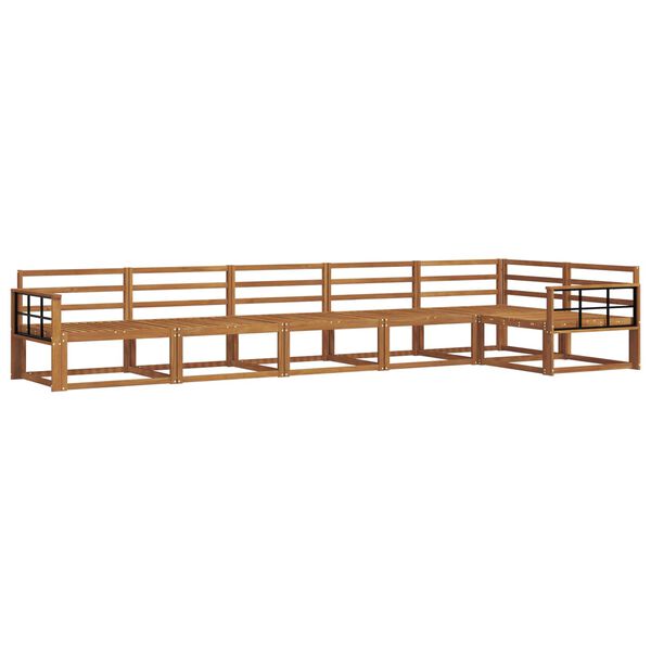 vidaXL Lauko sofos komplektas 6 pcs Natūrali Kietos akacijos mediena