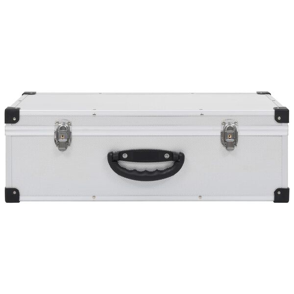 vidaXL Kompaktinių diskų dėklas 80 diskų, sidbr. sp., aliuminis, ABS