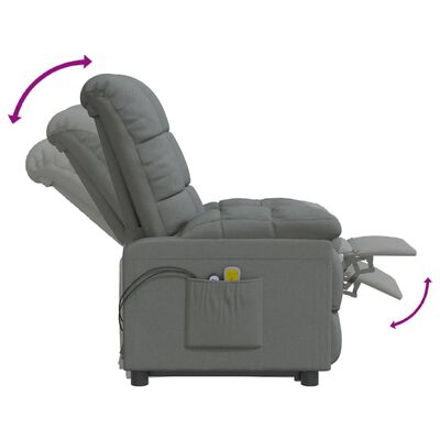 vidaXL Elektrinis masažinis krėslas, tamsiai pilkos spalvos, audinys