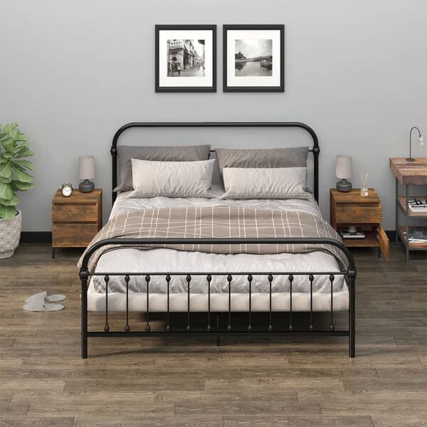 vidaXL Naktinės spintelės, 2vnt., dūminio ąžuolo spalvos, 40x35x50cm