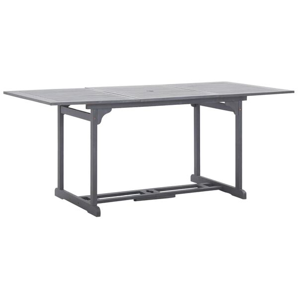 vidaXL Sodo valgomojo komplektas, 9 dalių, pilkas, akacijos masyvas