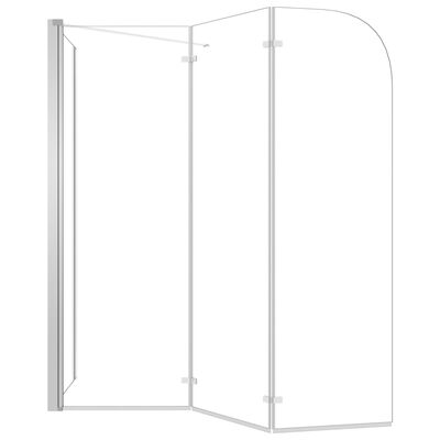 vidaXL Vonios pertvara, skaidri, 120x69x130cm, grūdintas stiklas