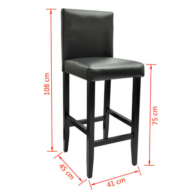 Baro stalas su 4 baro kėdėmis, juodos spalvos