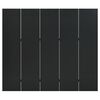 vidaXL Kambario pertvara, 5 dalių, juodos spalvos, 200x180cm, plienas
