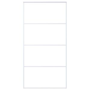 vidaXL Stumdomos durys, baltos, 102,5x205cm, ESG stiklas ir aliuminis