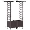 vidaXL Pakeltas lovas su trelėmis ir stogu Ruda 125 x 40 x 144 cm PP
