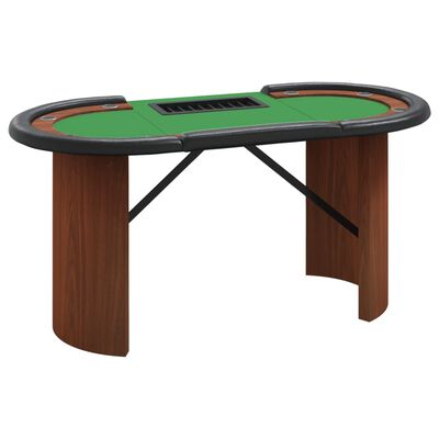 vidaXL Pokerio stalas su padėklu žetonams, žalias, 160x80x75cm